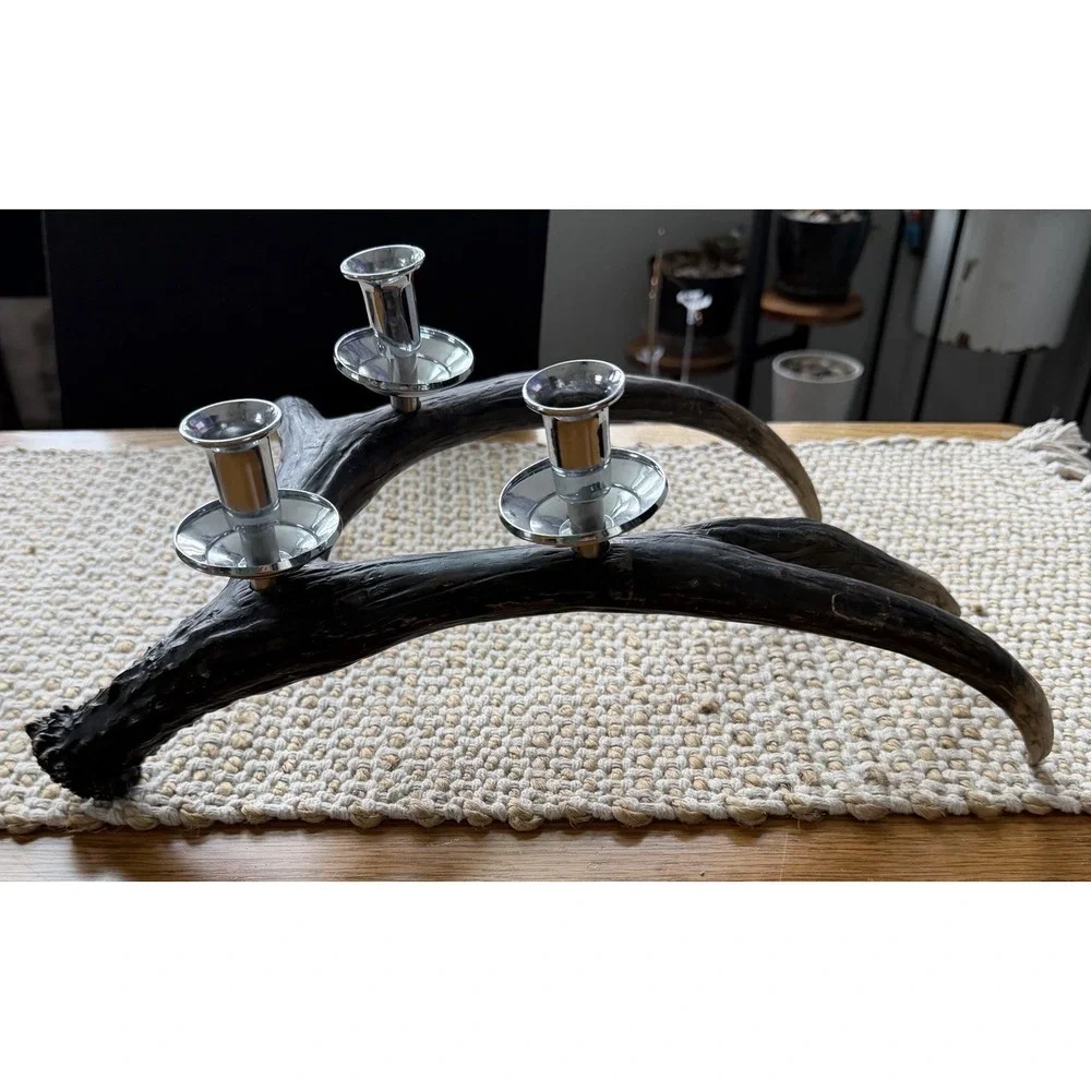 Pottery Barn Faux‎ Antler Candle Holder Candlesticks Candelabra Rustic